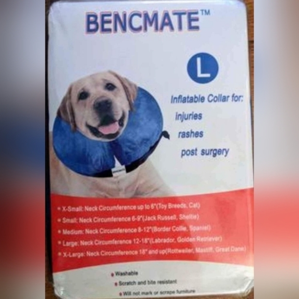 Large soft‎ inflatable dog cone collar 12"-16" neck